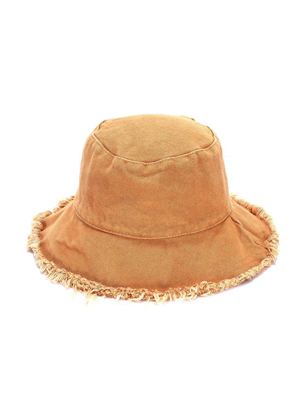 Sun Hats for Women Summer Casual Wide Brim Cotton Bucket Hat | Khaki | Size OS